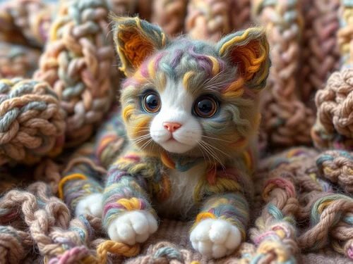 AI generated adorable cute cat with fluffy fur and expressive eyes - Simple AI pet image example